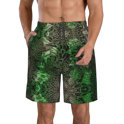 Grüne Schlange Herren Strandshorts Freizeit Shorts Schnelltrocknend Badehose XL von Generic