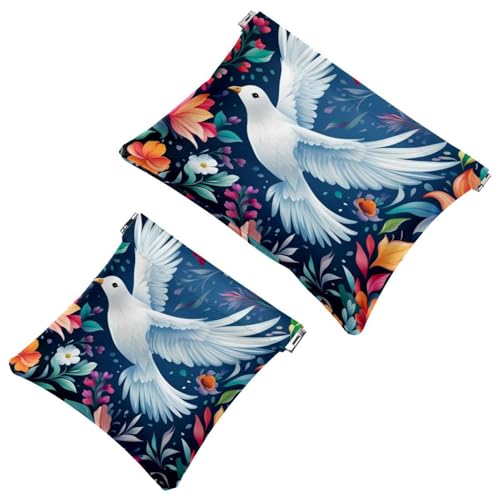 Grüner Frog-1904 Kosmetiktasche für Geldbörsen, wasserdichte Make-up-Tasche, Kosmetiktasche, tragbar, kein Reißverschluss, Make-up-Tasche, 2 Stück, Mehrfarbig 10, A：7.1x5.8in/18x14.8cm，B:4.7x4.5in von Generic