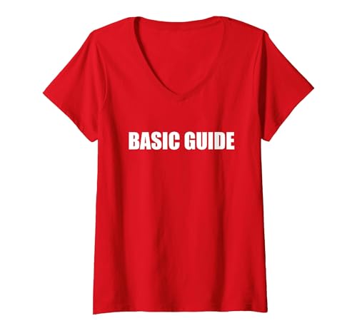 Grundlegendes Handbuch T-Shirt mit V-Ausschnitt, Damen, Rot, S von Generic