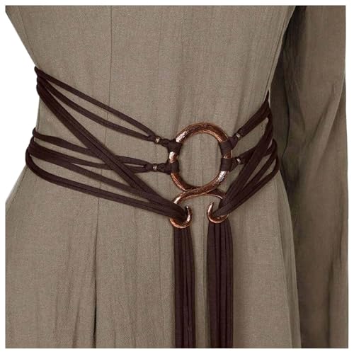Gürtel Damen Oktoberfest Mittelalter Accessoire Wikinger Troll Kreuz Seilgürte Hexen Seil Langer Taillengürtel Taillenkette Viktoria Kostüm von Generic