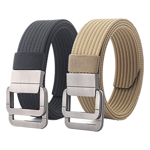 Gürtel Herren, Military Doppel D-Ring verstellbare Schnalle Nylon taktischer Gürtel, 2er-Pack von Generic