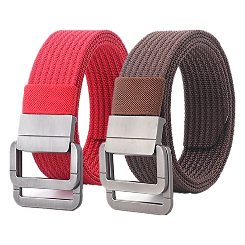 Gürtel Herren, Military Doppel D-Ring verstellbare Schnalle Nylon taktischer Gürtel, 2er-Pack von Generic