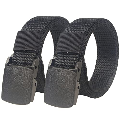 Gürtel Herren Damen, strapazierfähiger taktischer Nylon-Militärgürtel mit POM-Schnellverschluss, 3 cm breit, 110–170 cm Länge, 2er von Generic