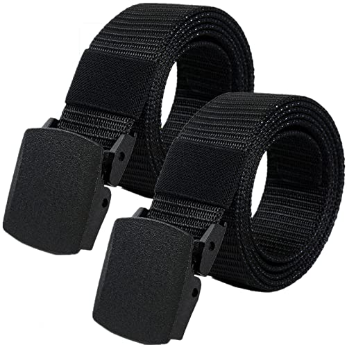 Gürtel herren damen, leichter taktischer nylon gürtel größe bis zu 67 zoll mit militärischer kunststoffschnalle, 2 Stück von Generic