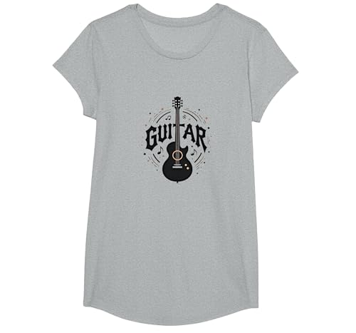 Guitar Melody Maker Rock Star Musiker Geschenk T-Shirt, Girls, Grau Meliert, XS von Generic