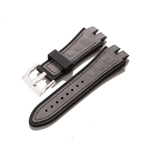 Gummiarmband für Roger Dubuis EXCALIBUR Uhrenarmband(Grey-silver,28mm) von Generic