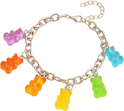 Generic Gummibärchen-Form-Armband mit 6 Farben-Charme-Armband-Regenbogen-Harz-Bären-Fußkettchen-Armband von Generic