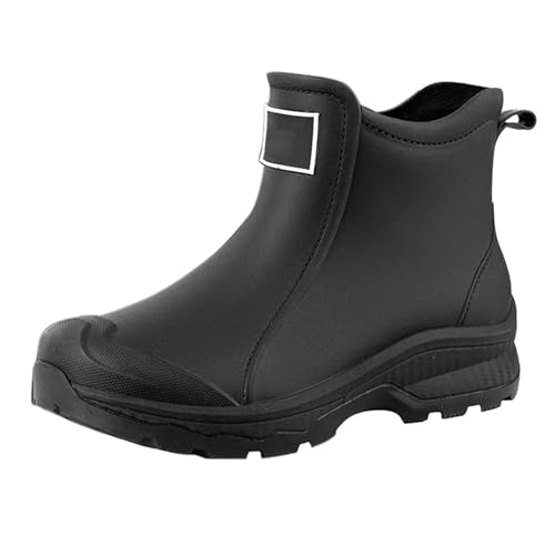 Gummistiefel Damen Herren Halbhoch, Regenstiefel Casual Fashion, Regenschuhe Damen Wasserdicht, rutschfeste Outdoor Gummistiefel Festival, Kurze Stylische Stiefeletten Leicht Für Gartenarbeit von Generic