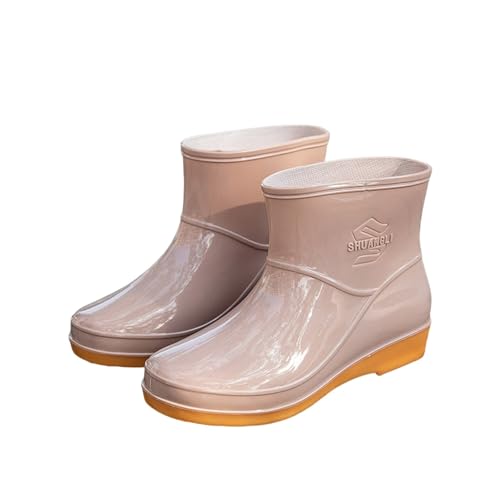Gummistiefel Damen Herren Halbhoch Bequem Gummistiefel Rain Boots Wasserdicht Stiefeletten rutschfeste Regenschuhe Reitstiefel Garten Schuhe Unisex Angelstiefel Bequem Damenschuhe von Generic