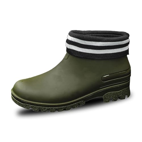 Gummistiefel Damen Herren Wasserdicht Sommer Halbhoch mit Stahlkappe Extra Weit Halbhoch Extra Weit leicht zu reinigen Galoschen Halbhoch Ankle Chelsea Schwarz Reitstiefel Barfuß Reitstiefeletten von Generic