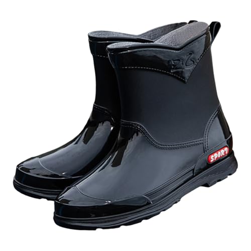 Gummistiefel Damen – Hohe Leicht Rutschfest Regenschuhe Damen Breite Füße Elastische Gartenschuhe Schlupfstiefel Gummistiefeletten Wasserdichte Schuhe Kurz Gummischuhe von Generic