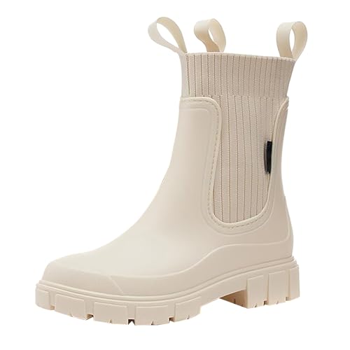 Gummistiefel Damen Kurz Rutschfest - Chelsea Boots Blockabsatz Profilsohle Regenstiefeletten Plateau Rain-Boots Waterproof Gartenschuhe Leicht Arbeitsstiefel Freizeit Wanderschuhe Gummistiefel Damen Kurz Rutschfest - Chelsea Boots Blockabsatz Profilsohle Regenstiefeletten Plateau Rain-Boots Waterproof Gartenschuhe Leicht Arbeitsstiefel Freizeit Wanderschuhe von Generic