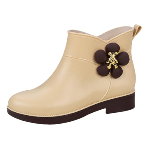 Gummistiefel Damen Schwarz Regenschuhe Damen Wasserdicht Regenstiefel Chelsea Weitschaft Leichte rutschfest Gartenschuhe Barfuß Stiefeletten Regenschuhe Breit Kurz von Generic