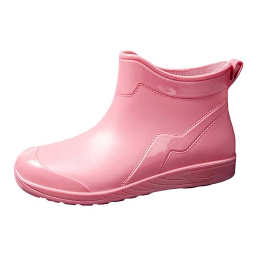 Gummistiefel Damen Wasserdicht Boots,Halbhöhe Regenstiefel Chelsea Mit rutschfest Sohle Modische Schlamm Outdoor Arbeit Stiefel Damen Gartenschuhe Regenschuhe (40) von Generic
