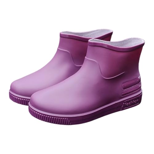 Gummistiefel Damen Wasserdicht Segelstiefel Halbhohe Regen Boots Anti-Rutsch Reitstiefel Atmungsaktiv Regenschuhe Bequem Garten Stiefeletten Damenstiefel von Generic
