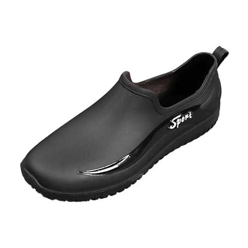 Gummistiefel Herren 44 Kurz: Outdoor Stiefeletten Wasserdicht Atmungsaktiv Chelsea-Stiefel Quadratisch Leicht Regenschuhe Bequem Non-Slip Arbeitsstiefel Weichen Sohlen Boots Verschleißfest Stiefel von Generic