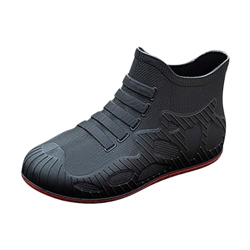 Gummistiefel Herren Damen Halbhoch Regenschuhe Gummistiefel Wasserdicht Regenstiefel wasserdichte Schwarz Leichte Regenschuhe Schwarz Barfuß Bunt Regenstiefel Halbhoch Outdoor von Generic