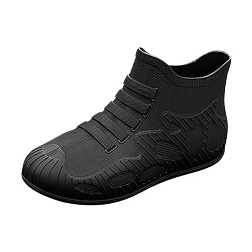 Gummistiefel Herren Damen Halbhoch Regenschuhe Gummistiefel Wasserdicht Regenstiefel wasserdichte Schwarz Leichte Regenschuhe Schwarz Barfuß Bunt Regenstiefel Halbhoch Outdoor von Generic