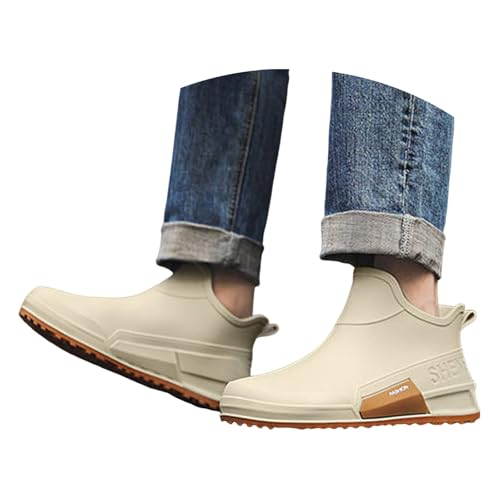 Gummistiefel Herren Damen Halbhoch Rutschfest Wasserdicht Regenstiefel Kurze Stiefel Atmungsaktive Gummistiefel Einfarbig Stiefeletten Regenschuhe für Regen Schnee Outdoor Rutschfester von Generic