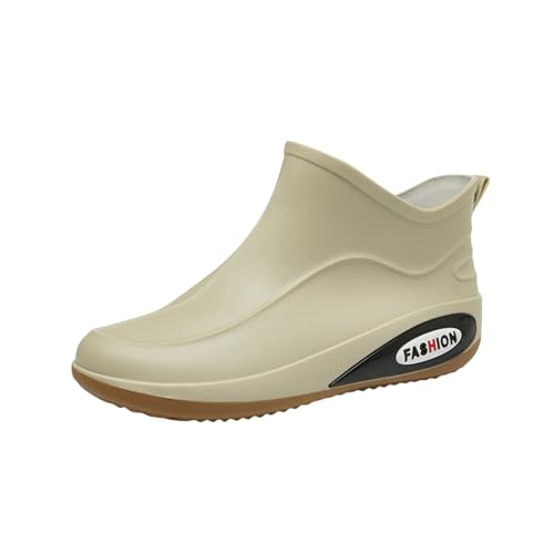 Gummistiefel Herren Damen Wasserdicht Regenschuhe Damen Festival Weitschaft wasserdichte Regenschuhe Leichte rutschfest Gartenschuhe Leicht Stiefeletten Regenstiefel Halbhoch Outdoor von Generic