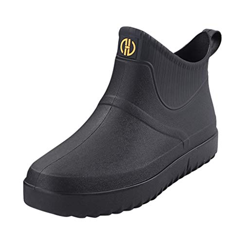 Gummistiefel Herren Halbhoch Regenstiefel Gefüttert Gumischtifel Herren Wasserdicht Rain Boots Gartenstiefel Atmungsaktiv Gummistiefeletten Wasserdichter Angelstiefel Stiefel Boots von Generic