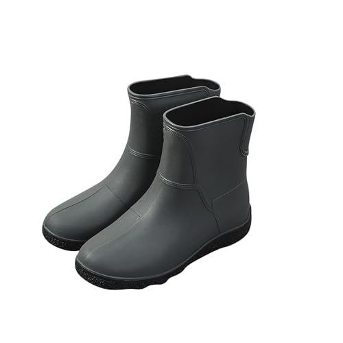 Gummistiefel Herren Schwarz Regenschuhe Gummistiefel Wasserdicht Weitschaft wasserdichte Regenschuhe Damen rutschfest Schwarz Leicht Stiefeletten Regenstiefel Halbhoch Outdoor von Generic