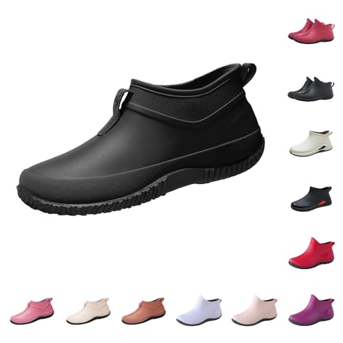 Gummistiefel Herren Stiefeletten Damen Wasserdicht Regenstiefel rutschfeste Stiefel Halbhoch Unisex Kurzschaft Boots Gummistiefeletten Leicht Regenschuhe Gartenschuhe von Generic