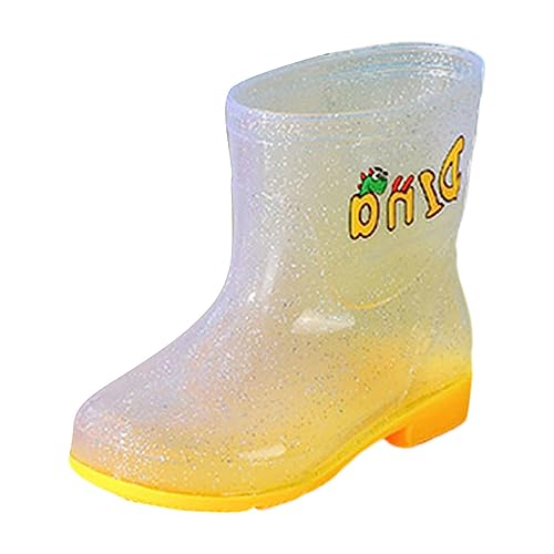 Gummistiefel Kinder Halbhohe, Regenstiefel Kinder Jungen Mädchen, Modische Gummi Regen Stiefel rutschfest Bunt Rain Boots Wasserdicht Barfuß Regenschuhe Cartoon Unisex Kinderstiefel Barfußschuhe von Generic