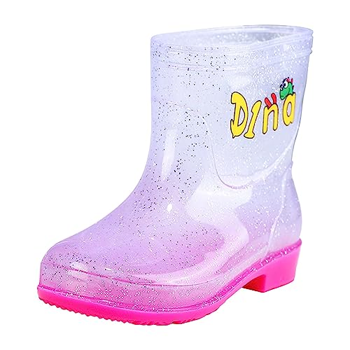 Gummistiefel Kinder Halbhohe, Regenstiefel Kinder Jungen Mädchen, Modische Gummi Regen Stiefel rutschfest Bunt Rain Boots Wasserdicht Barfuß Regenschuhe Cartoon Unisex Kinderstiefel Barfußschuhe von Generic