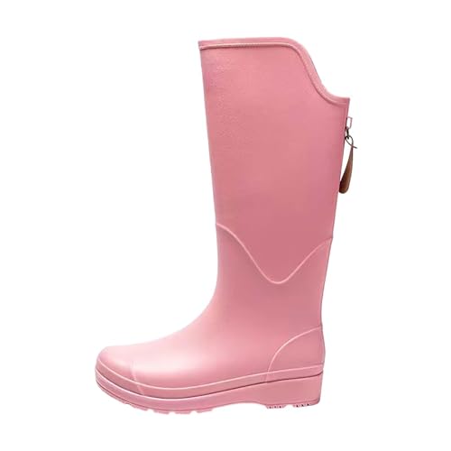 Gummistiefel für Damen, wasserdicht, Gummistiefel, Damen, Regen, rutschfest, wasserdicht, Sicherheitsschuhe, Rosa, 36 EU von Generic