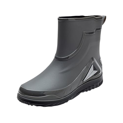 Gummistiefeletten Herren Langschaft Barfuß Gummistiefel Extra Weit Gummistiefeletten Arbeitsschuhe Halbhoch Stiefel Lässig Halbhoch Kurz Gemustert Spaziergang Mit Dem Hund von Generic