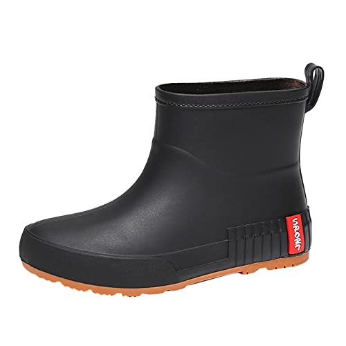 Gummistiefeletten Herren Langschaft Gartenschuhe rutschfest Kurzschaft Boots Gummistiefeletten Leicht Lässig Halbhoch Kurz Barfuß Reitstiefeletten Für Gartenarbeit Landwirtschaft Angeln von Generic