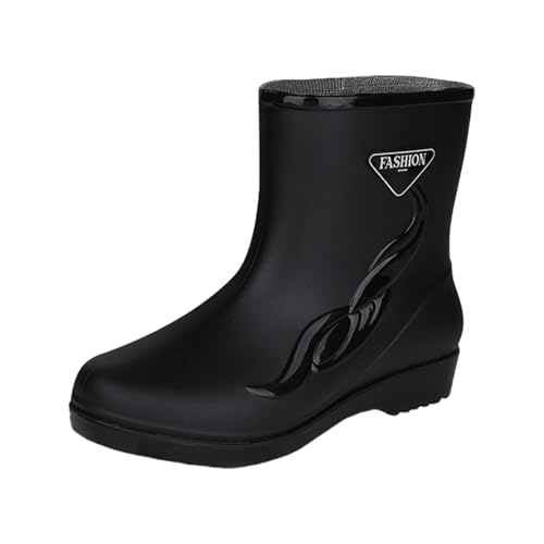 Gummistiefeletten Unisex Halbhoch Galoschen Atmungsaktiv Arbeitsschuhe Gummistiefeletten Leicht Lässig Halbhoch Kurz Rain Boots Spaziergang Mit Dem Hund von Generic