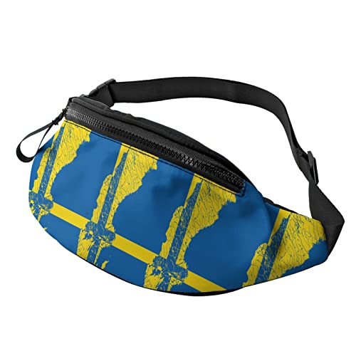 Gurttasche Schweden Karte Flagge, Hüfttasche Mode Handytasche Tasche Verstellbarer Waist Fanny Pack Für Herren Running Joggen von Generic