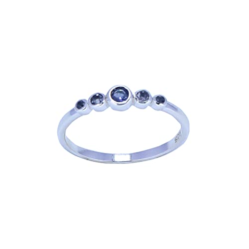 Gute Edelsteine ​​runde Form facettierter Himmelblauer Topas Sterling Silberringe - Ornamente Glitzer Vml Schmuck meistverkaufte Geschäfte Geschenk für den Geburtstag Ehering SR-BTO-FC-308-67de von Generic