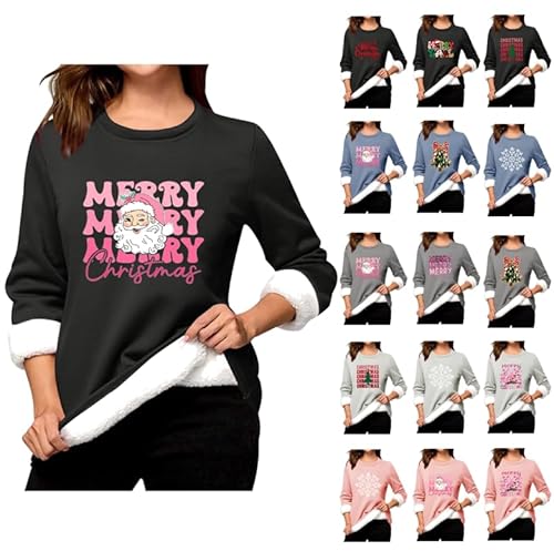Gutschein Teddy Fleece Pullover Damen Grosse Grössen Fleecepullover Langarm Warm Gefütterte Pulli Freizeit Winter Fleecepulli Basic Plüsch Langarmshirt Thermounterwäsch von Generic