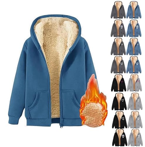 Gutschein zum ausdruckenWinterjacke Damen Warm Sweatjacke Winter Fleecejacke Mit Kapuze Elegant Plüschjacke Hoodie Einfarbig Übergangsjacke Kapuzenpullover Wintermantel Reißverschluss Fleecepullover von Generic