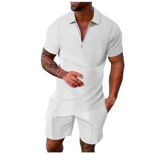 Gym Suits Afrikanische Kleider Herren Herren TrainingsanzüGe Adore Hose Kurze Herren Sommer Jumpsuit Herren Kurz Sommer Kurzarm T-Shirt Top Hose/Shorts Jogginganzug Herren Kurz 2 StüCk von Generic