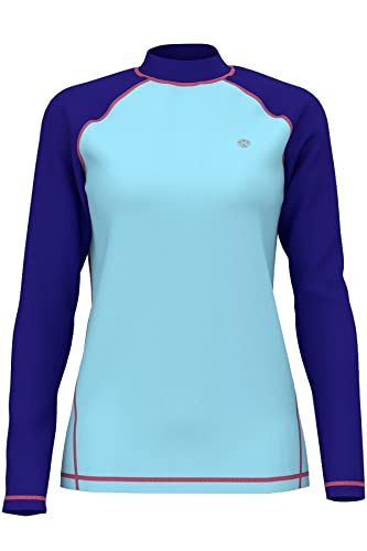 HDTIYUYP UV Shirt Damen Langarm - Wasser Schwimmen Tshirt Rashguard Frauen Badeshirt Surf Shirt Schnelltrocknende Strand Shirt Wet Top Hellblau L von Generic