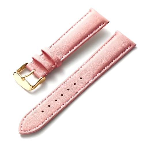 HMFANG Uhrengürtel Herren Echtleder Rindsleder Damen Dornschließe Statt Kompatibel Mit Longines Kompatibel Mit Omega Kompatibel Mit Tissot Kompatibel Mit IWC Gürtel 16 18 20 22 Mm(Pink Gold,21mm) von Generic
