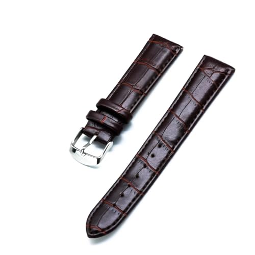 HMFang Echtes Leder Uhrenarmbänder 18mm 20mm 22mm Uhr Stahl Dornschließe Band Armband Handgelenk Gürtel Armband + Werkzeug(Brown,18mm) von Generic