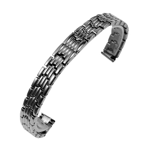 HMFang Massives Edelstahl-Uhrenarmband, Kompatibel Mit Armani Damen-Armband In Kleiner Größe, Kompatibel Mit Mesh-Gürtel 6 Mm, 8 Mm, 10 Mm(LR-G01-Black,8mm) von Generic