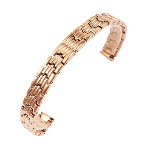 HMFang Massives Edelstahl-Uhrenarmband, Kompatibel Mit Armani Damen-Armband In Kleiner Größe, Kompatibel Mit Mesh-Gürtel 6 Mm, 8 Mm, 10 Mm(LR-G01-Rose,8mm) von Generic