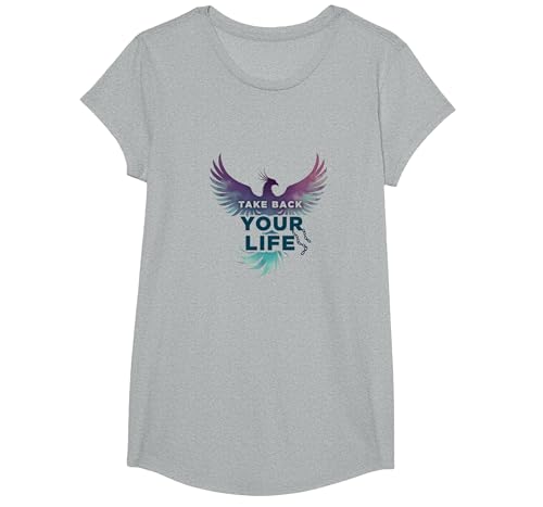 HOL dir Dein Leben zurück | Phoenix Empowerment Inspiration T-Shirt, Girls, Grau Meliert, Mittel von Generic