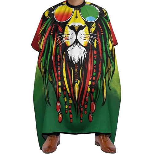 Haar Schneideumhang Coole Flagge Reggae Löwe, Antistatisch Haarschneideumhang Mode Friseurumhang für Frauen Männer 140X168cm von Generic