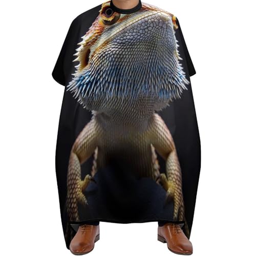 Haar Schneideumhang Niedliches lustiges bärtiges Dracheneidechsentier, Wasserdicht Friseurumhang Antistatisch Salon Umhang für Männer Salon 140X168cm von Generic