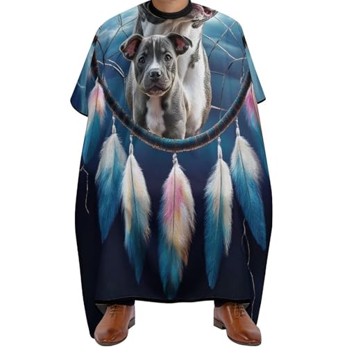 Haar Schneideumhang Pit Cows Traumfänger, Antistatisch Friseurumhang Professionelle Friseure Kleid für Salon Männer 140X168cm von Generic