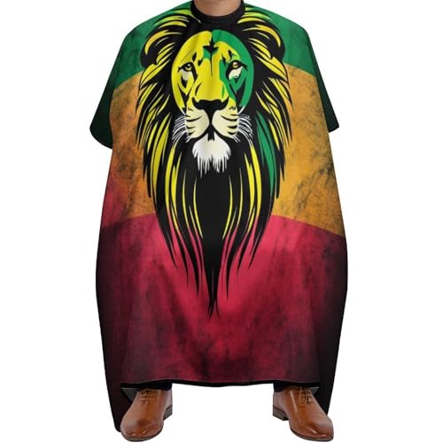 Haar Schneideumhang Reggae Flagge Löwe Schwarz, Unisex Haarschneideumhang Wasserdicht Friseure Kleid für Haarschnitt Frauen 140X168cm von Generic