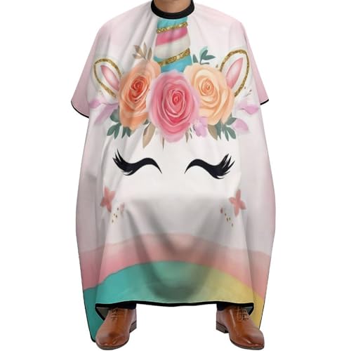 Haar Schneideumhang Rosa Pferd Meere Gesicht, Antistatisch Barber Cape Professionelle Friseurumhang für Frauen Haarschnitt 140X168cm von Generic