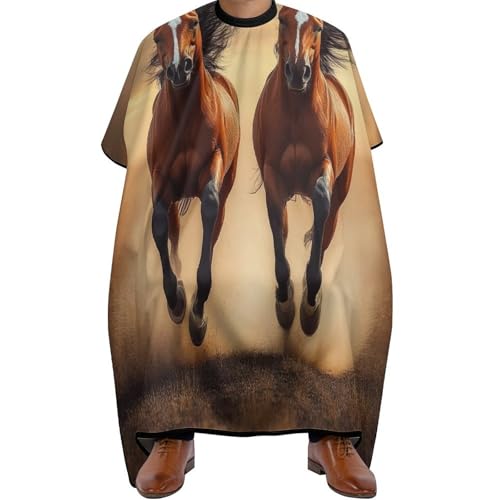 Haar Schneideumhang Tier läuft Wildpferd Kunst, Mode Friseur Umhänge Polyester Haarschneide Umhang für Männer Haarschnitt 140X168cm von Generic
